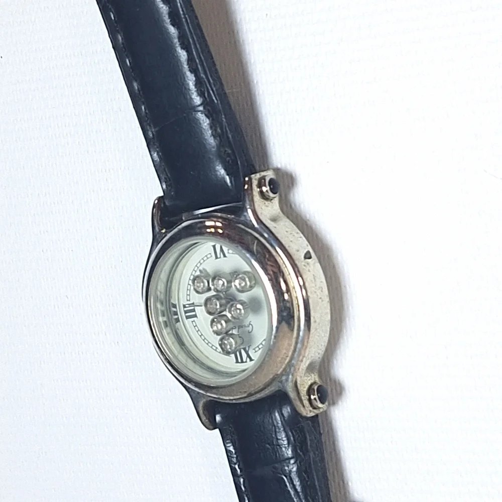 Grand Louis Silver Tone Floating Rhinestones Ladies Watch, New Battery - Picture 3 of 11